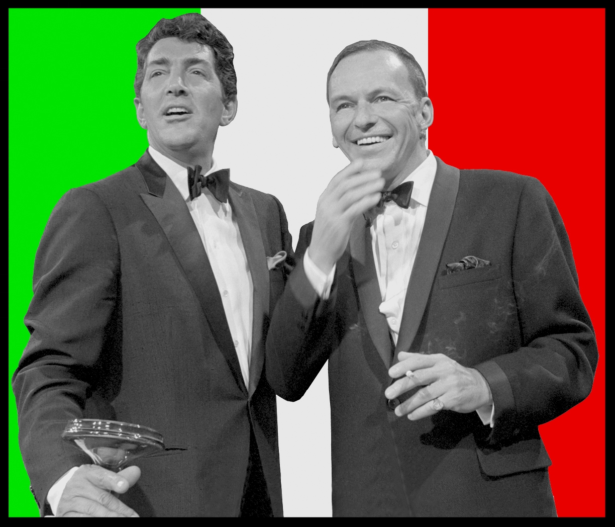 Dean Martin & Frank Sinatra c.1955 from original 2.25 negative