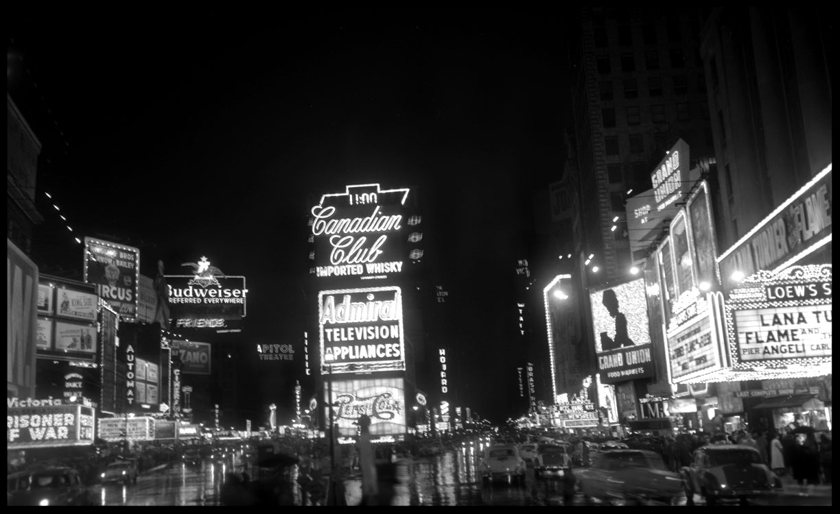 Times Square NYC 1954 from original 4x5 negative