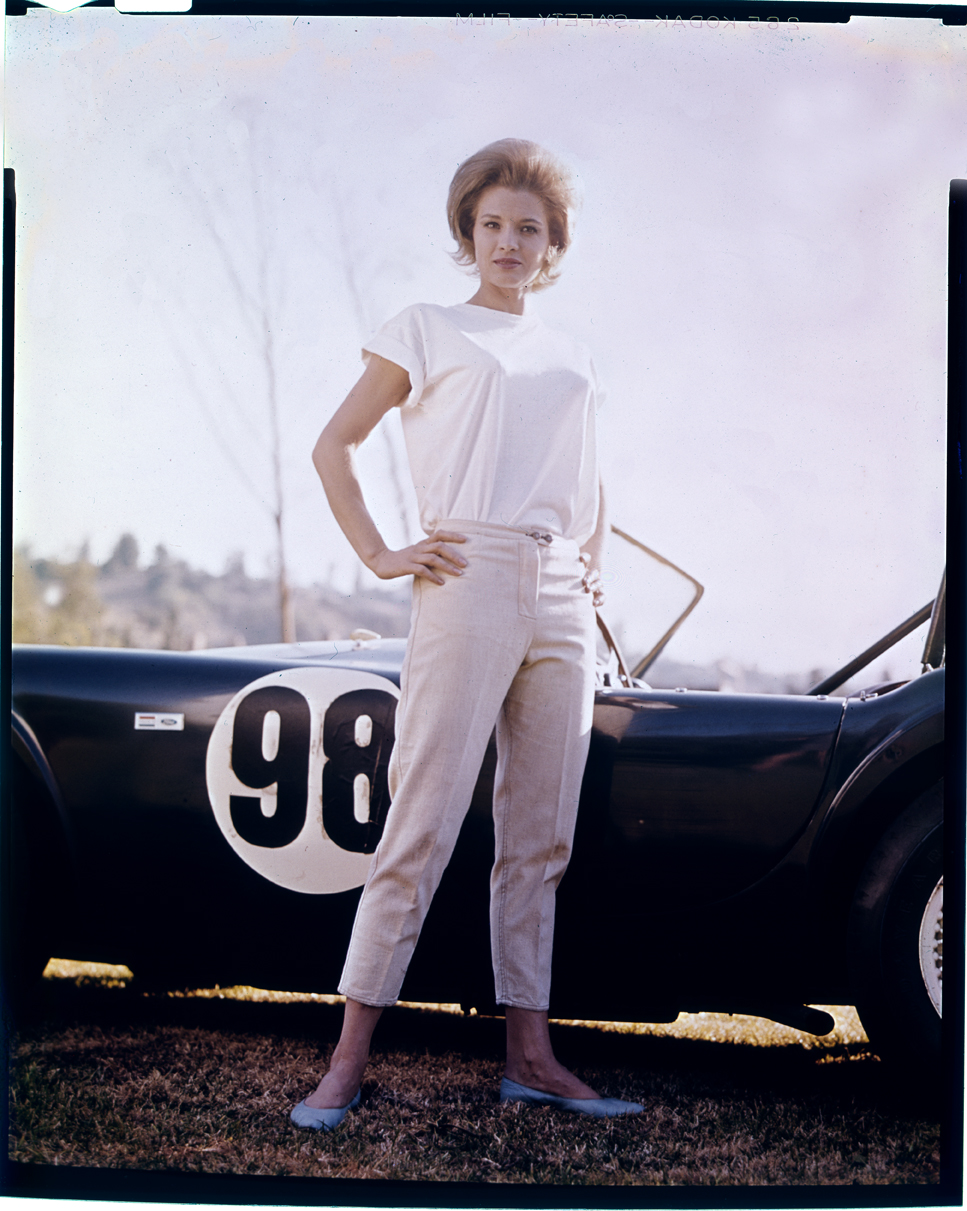 Angie Dickinson Against Shelby Cobra c.1967 from original 4x5 transpency 