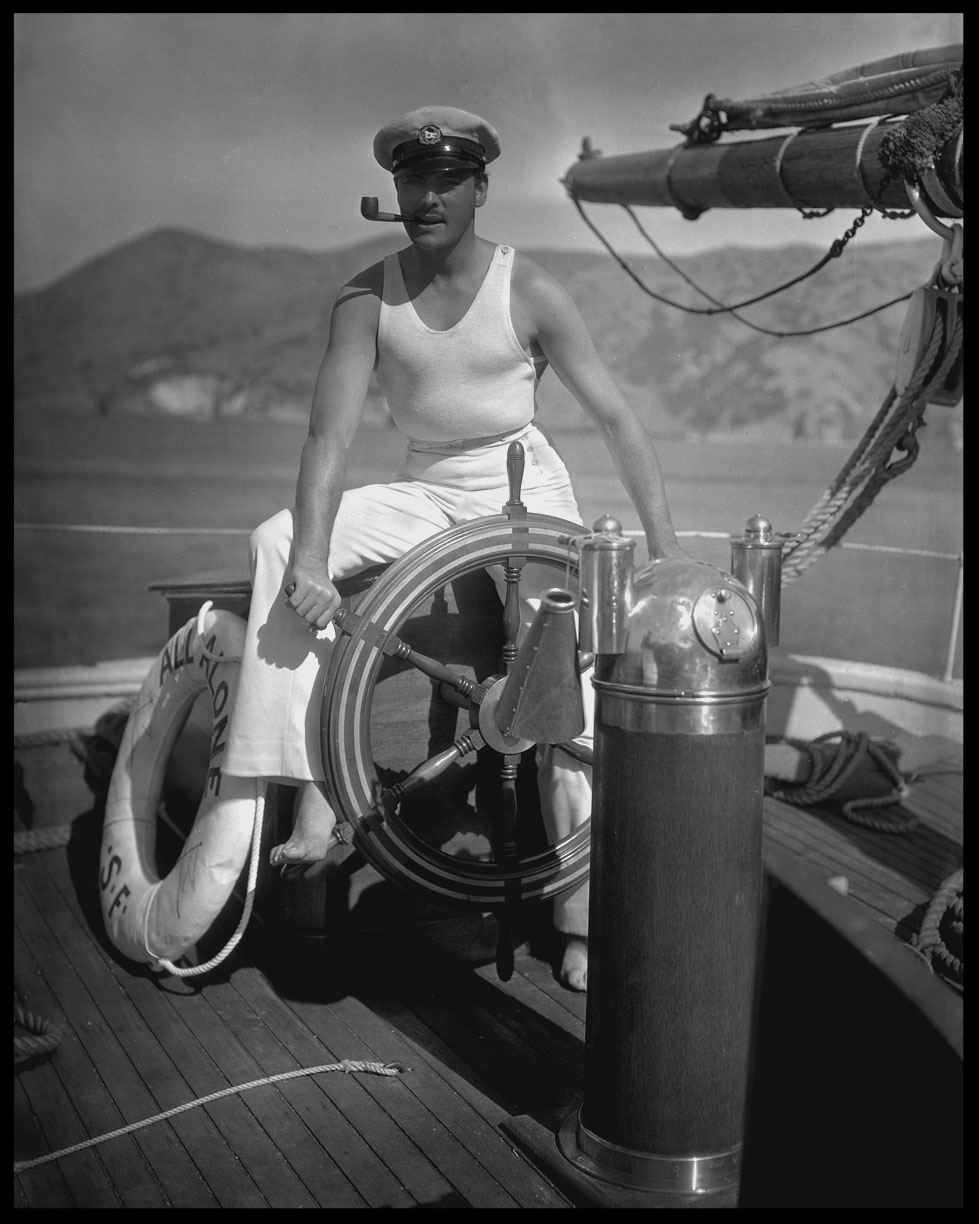 Ramon Novarro on Yacht c.1925 from original 8x10 negative