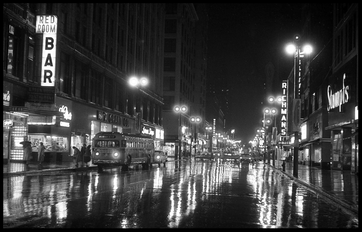 Night Scene c.1950 from original 4x5 negative