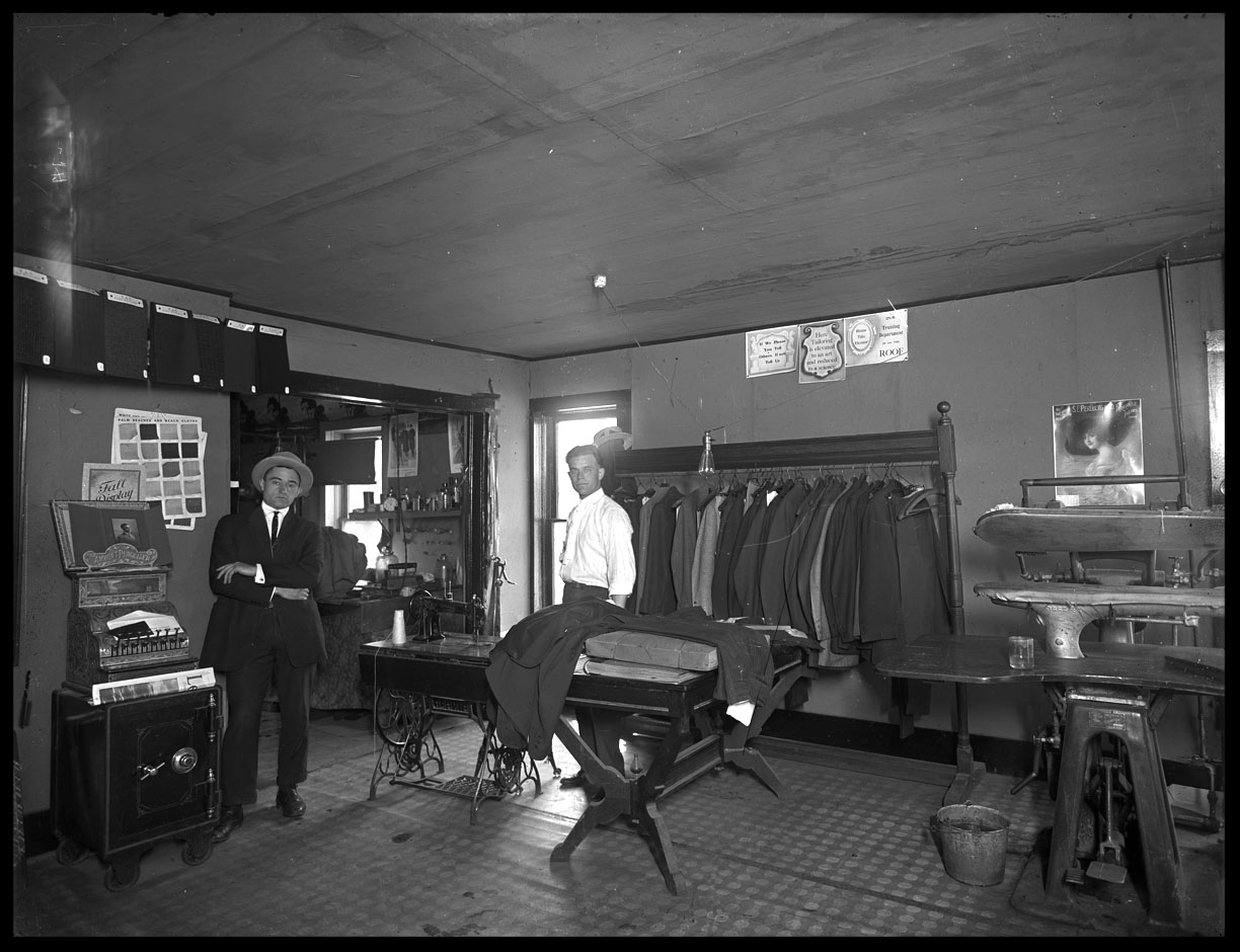 Tailor Shop c.1910 from original 8x10 glass plate negative