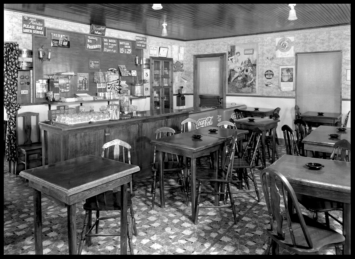 Diner c.1920 from original 8x10 glass plate negative