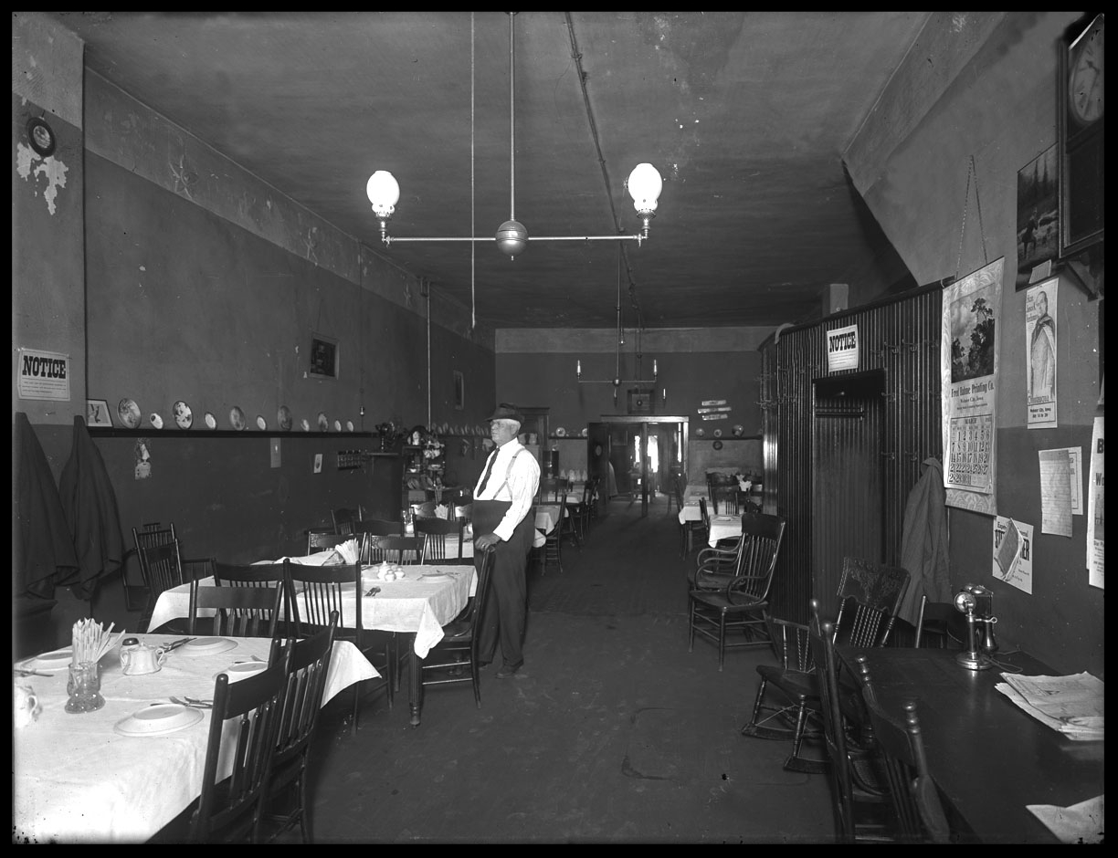 Restaurant c.1910 from original 4x5 glass plate negative