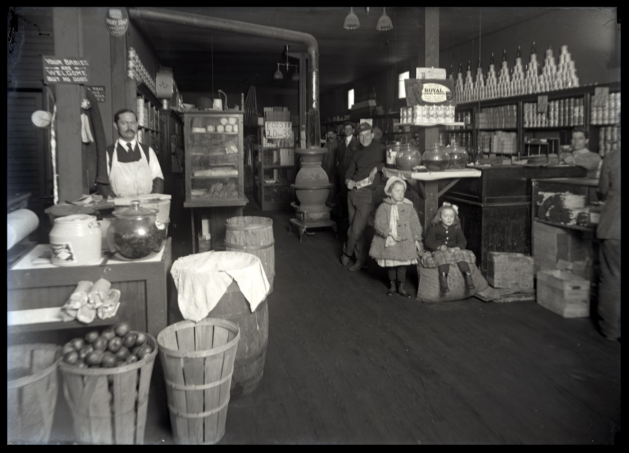 Dry Goods Store c.1912 from original 5x7 glass plate negative