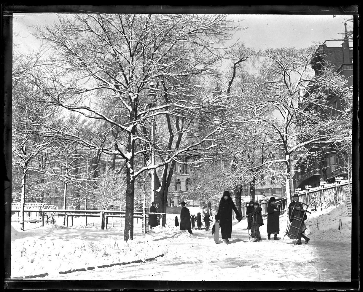 Snowy Boston c.1912 from original 4x5 glass plate negative