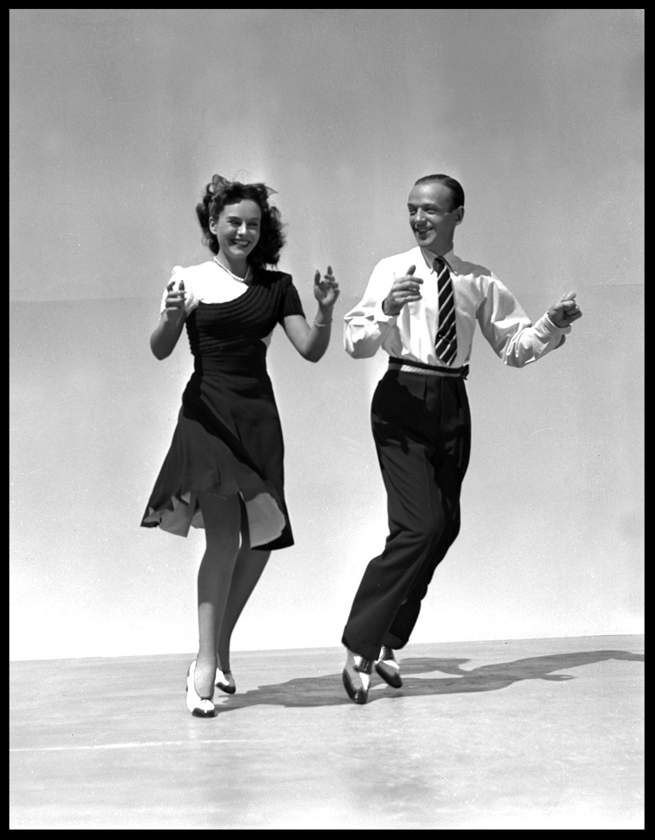 Paulette Goddard & Fred Astaire in " I ain't Hep to that Step But I'll Dig It " c.1940 from original 4x5 negative