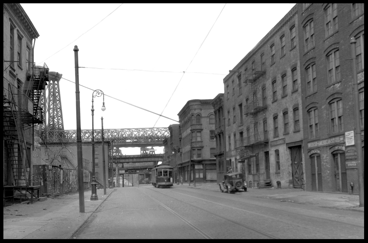 Kent Ave & Williamsburg Bridge c.1930 from original 5x7 negative #williamsburgbridge #kentave #vintagebrooklyn