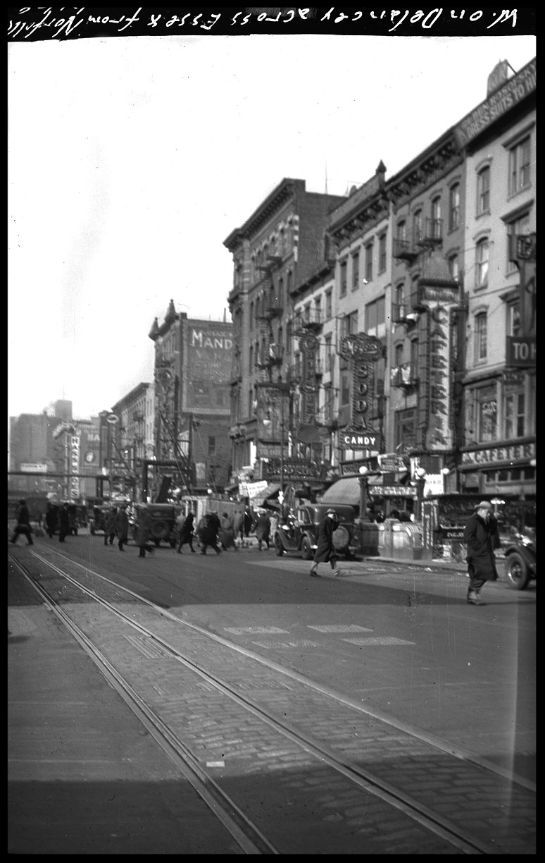 Delancey St & Essex Lower East Side Manhattan c.1929 from original 4x5 negative