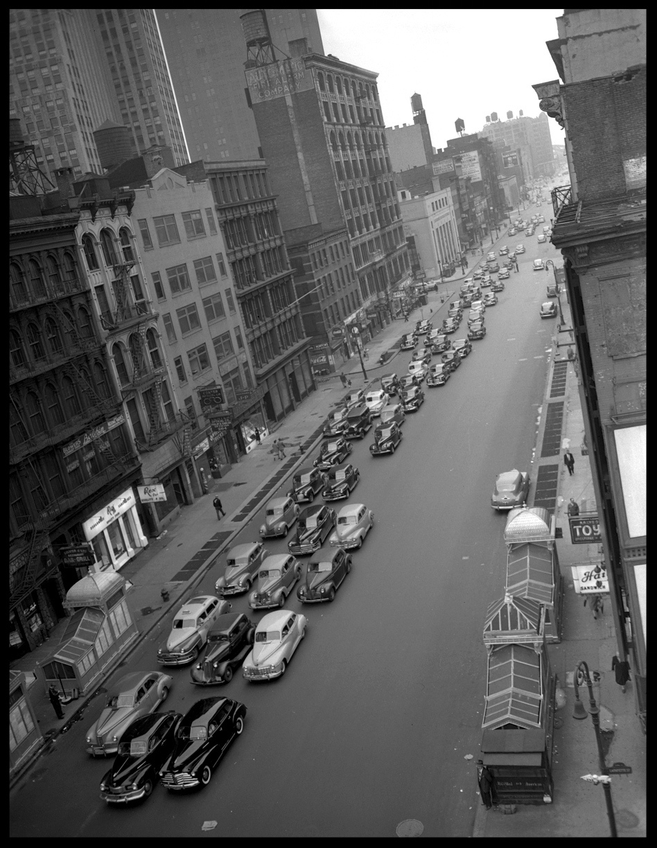 Canal St @ Lafayette St, Chinatown NYC, c.1948 from original 4x5 negative