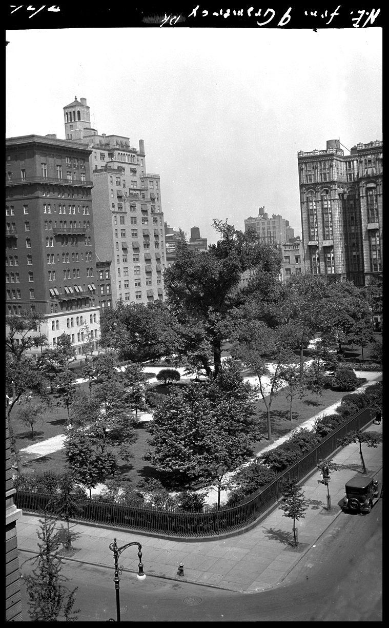 Gramercy Park c.1927 from the original 4x5 negative