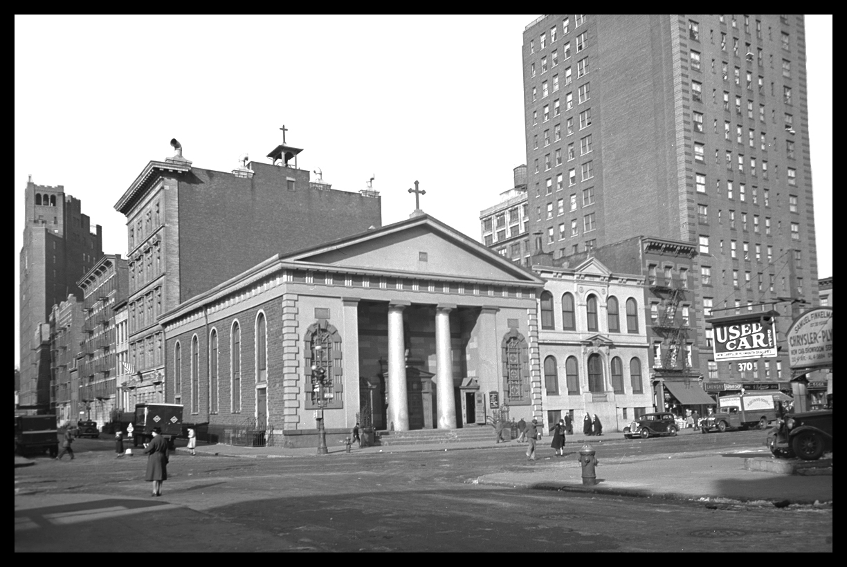 St. John's Church in Greenwich Village, 6th Ave and Washington Pl. c.1939 from original 4x5 negative 