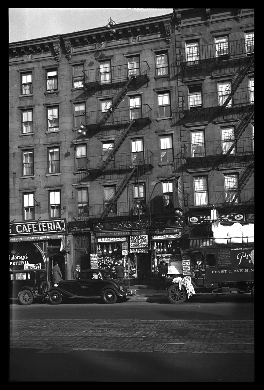 Hell's Kitchen, 8th Ave at 51 &amp; 52nd St's c.1930 from the original 4x5 negative