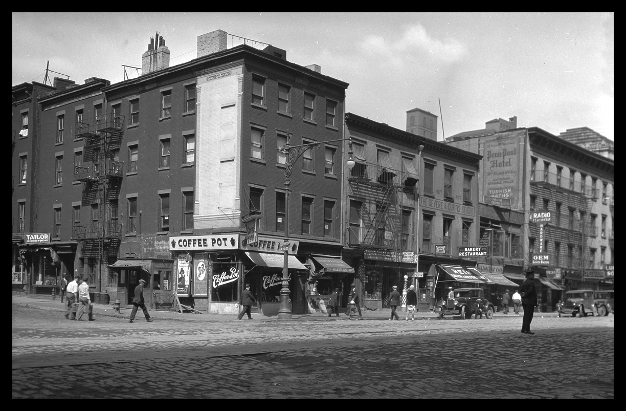 30th St at 8th Ave from original 4x5 negative c.1928