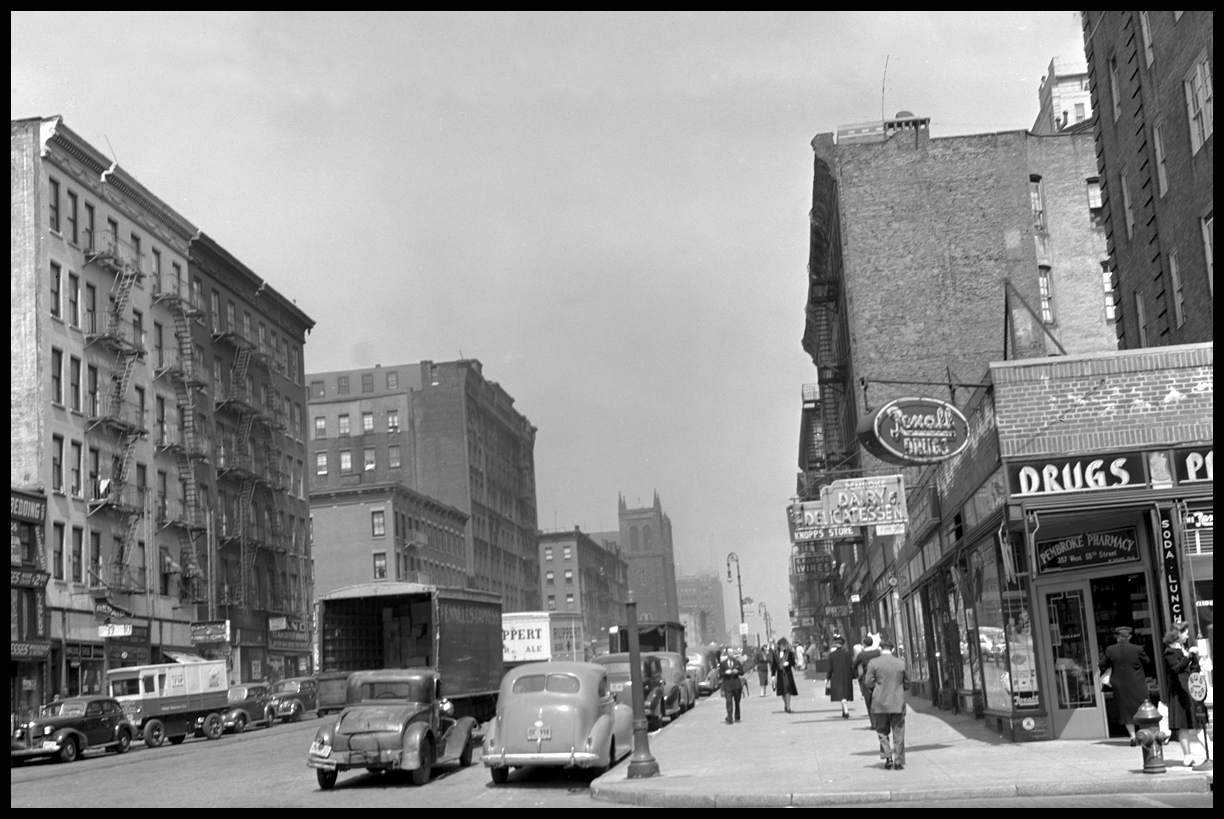 9th Ave at 55th St Manhattan c.1941 from original 4x5 negative