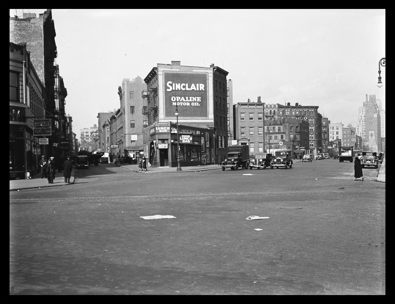 Vintage Christopher St, West 4th st at 7th Ave West Village, NYC c.1933 from original 4x5 negative