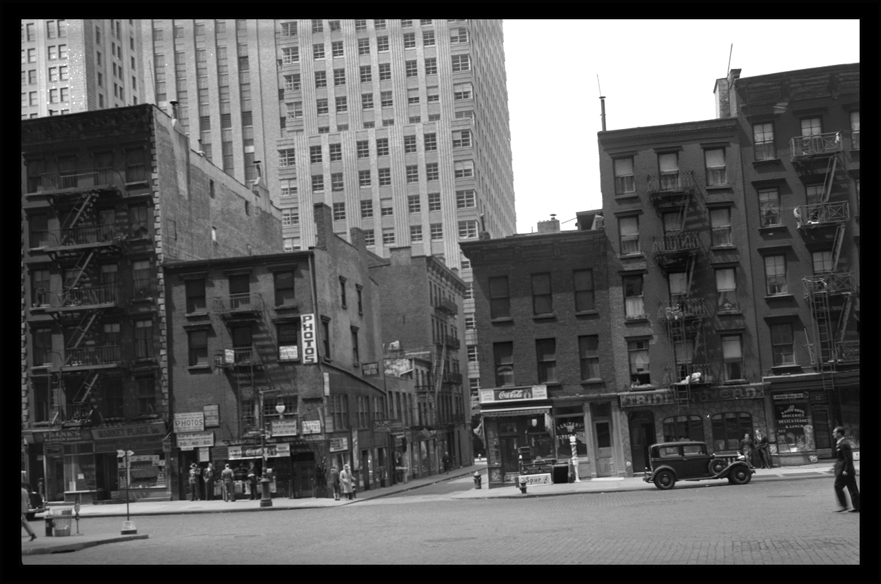 Greenwich st &amp; Morris St, Manhattan c.1941 original 4x5 negative