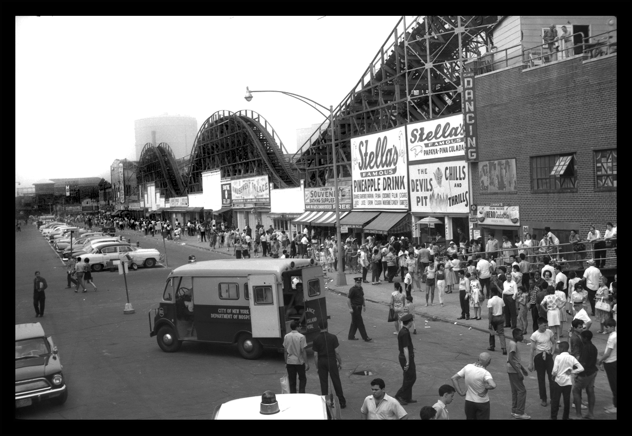 Vintage Cyclone Roller Coaster, Coney Island, Brooklyn c.1955 original 35mm negative