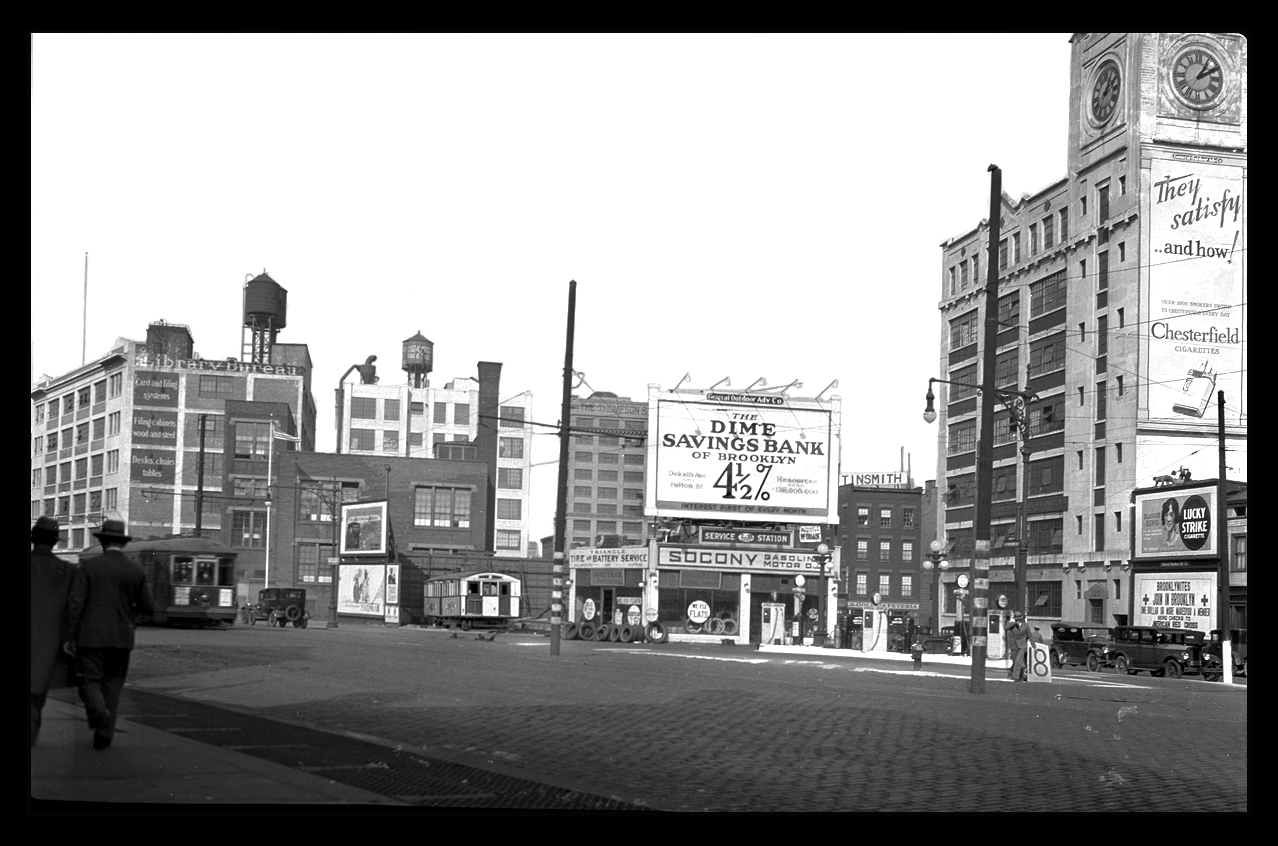 Old Flatbush Ave &amp; Gold St, Avalon Fort Greene Brooklyn c.1927,original 4x5 negative