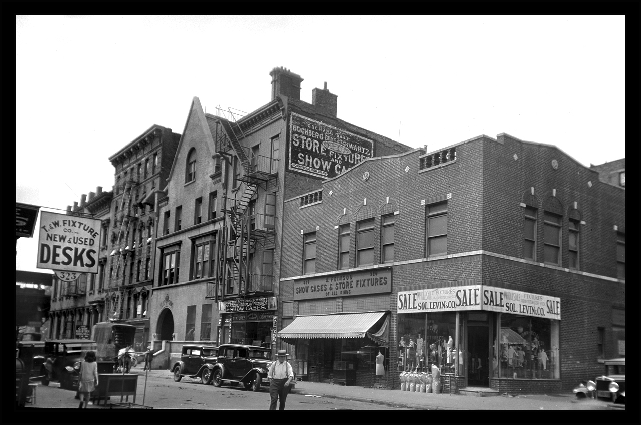 Vintage Lower East Side, Broome St &amp; Chrystie c.1929, original 4x5 negative