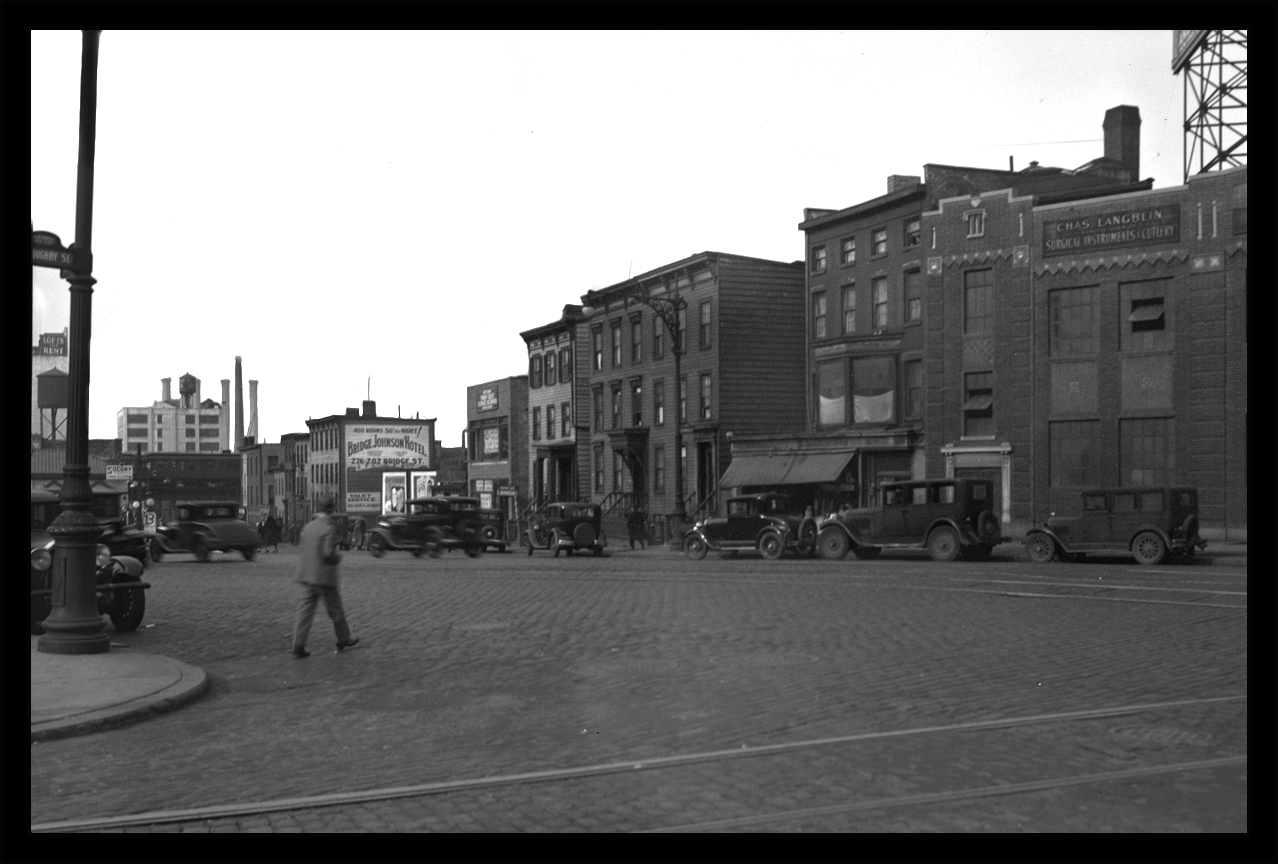 Old Flatbush Ave &amp; Willoughby St c.1932,original 4x5 negative