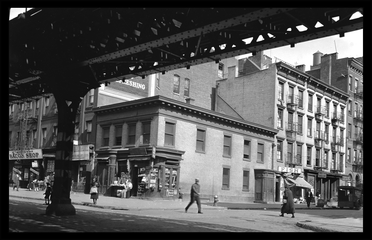 Old 52nd St &amp; 9th Ave c.1927 from original 4x5 negtive