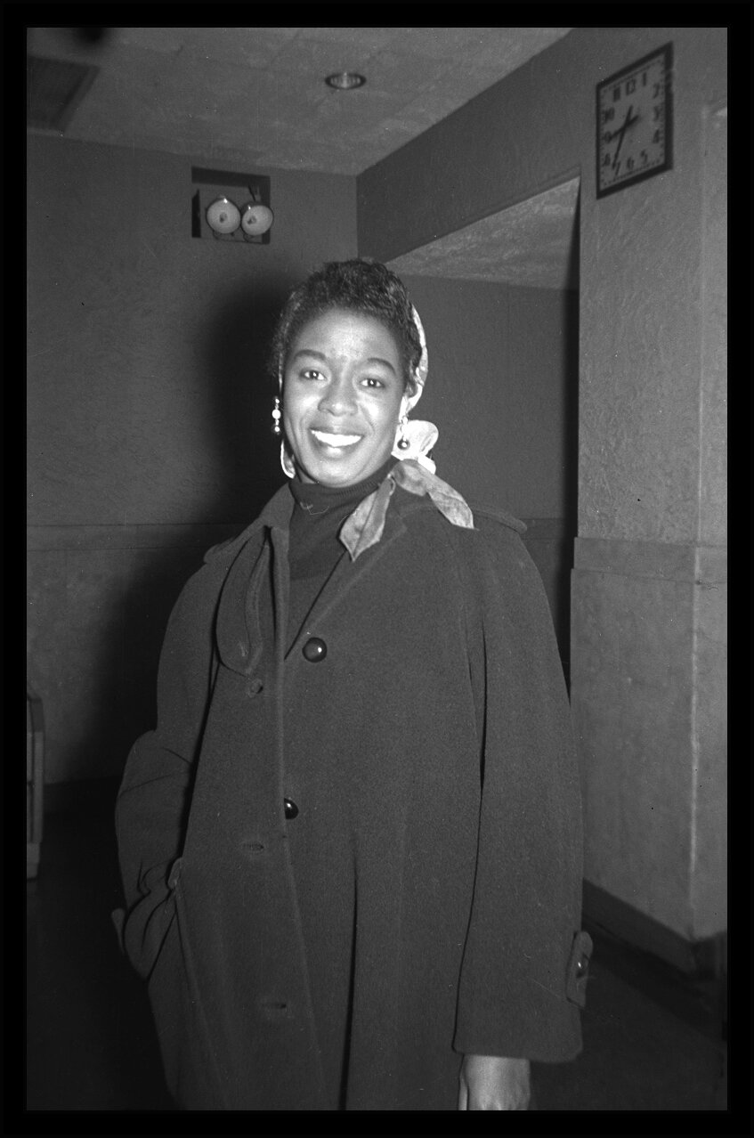 Sarah Vaughn Backstage c.1960 from original 2.25 negative