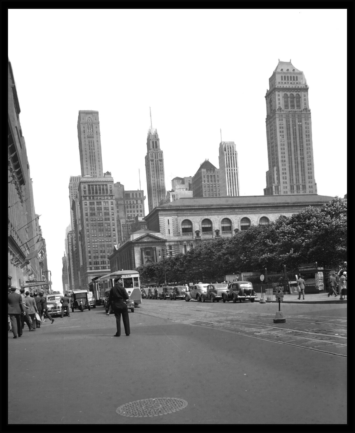 42nd St @ 6th Ave NYC c.1940 from original 4x5 negative