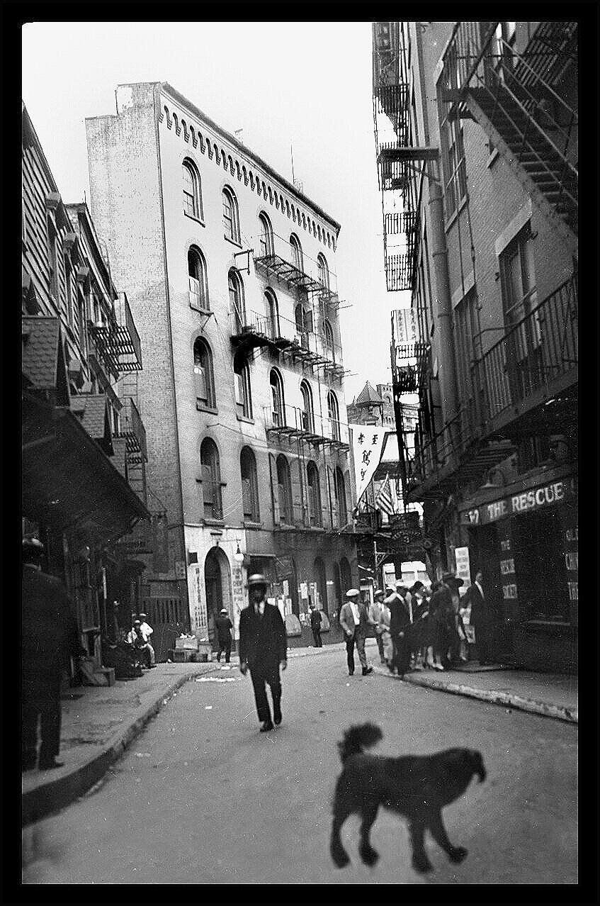 Doyers St Chinatown NYC c.1927 from original 4x5 negative