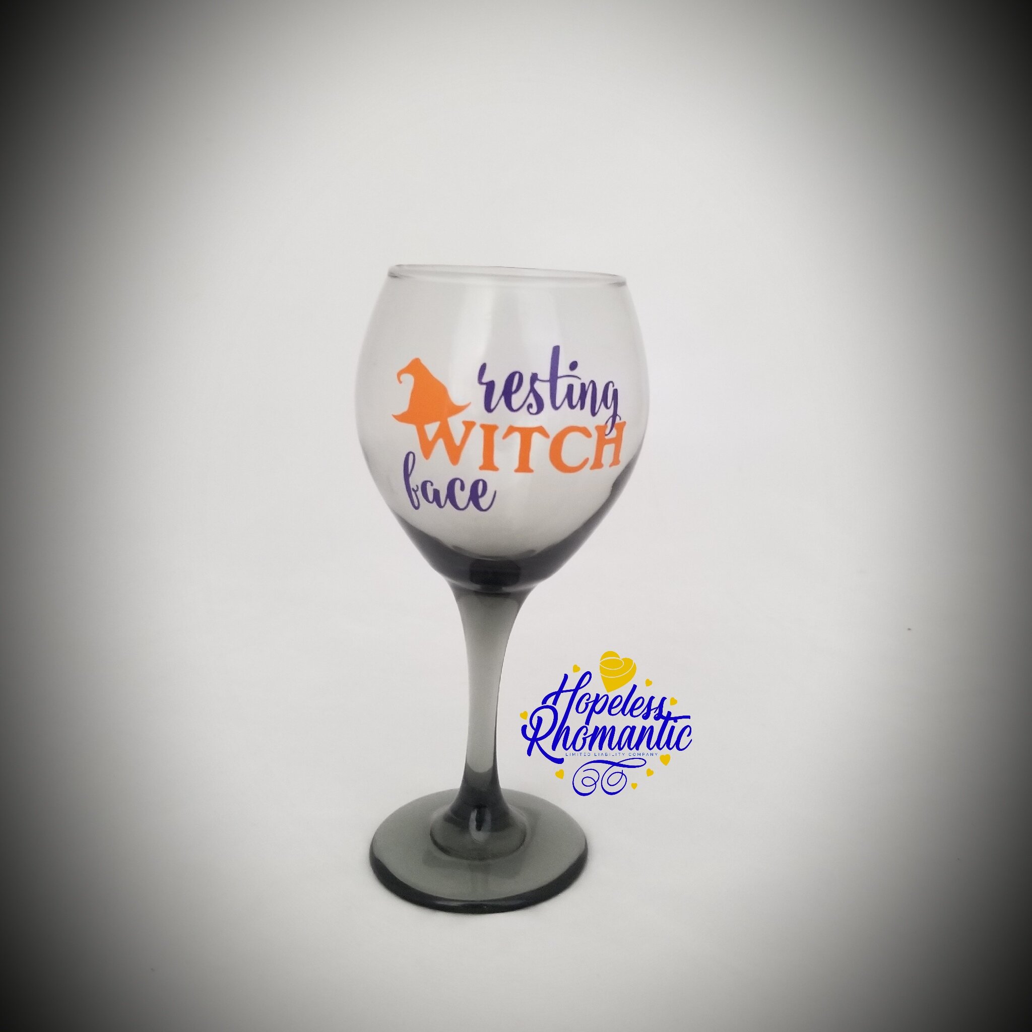 "Resting Witch Face" Wine Glass  Hopeless RHOmantic, LLC