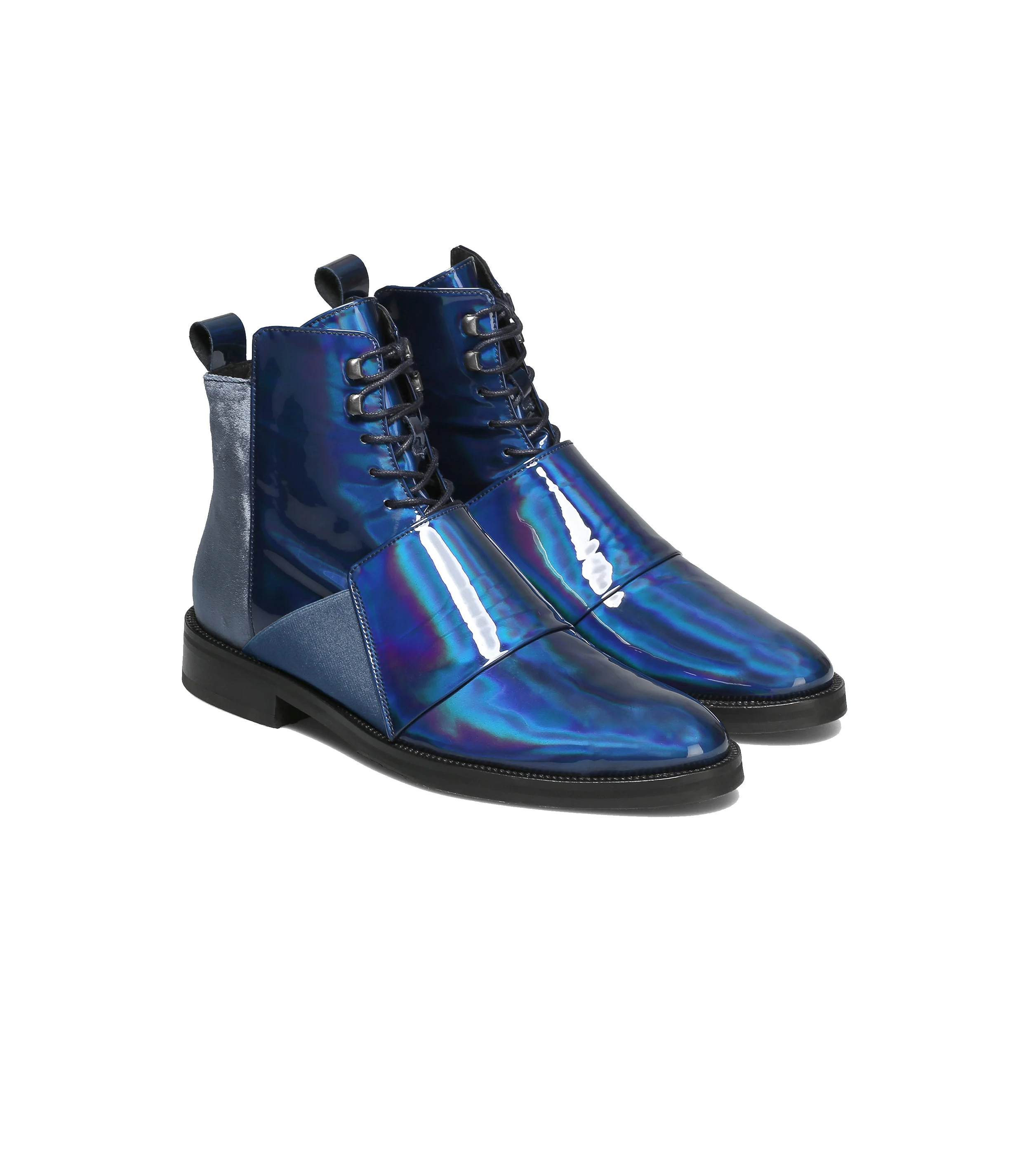 Blue vinyl Velvet boots two available sizes 43 / 44 Original Price 249€ | Discount Price 84€ Ref. LCFW17HSo2 *Available in also in black vinyl velvet