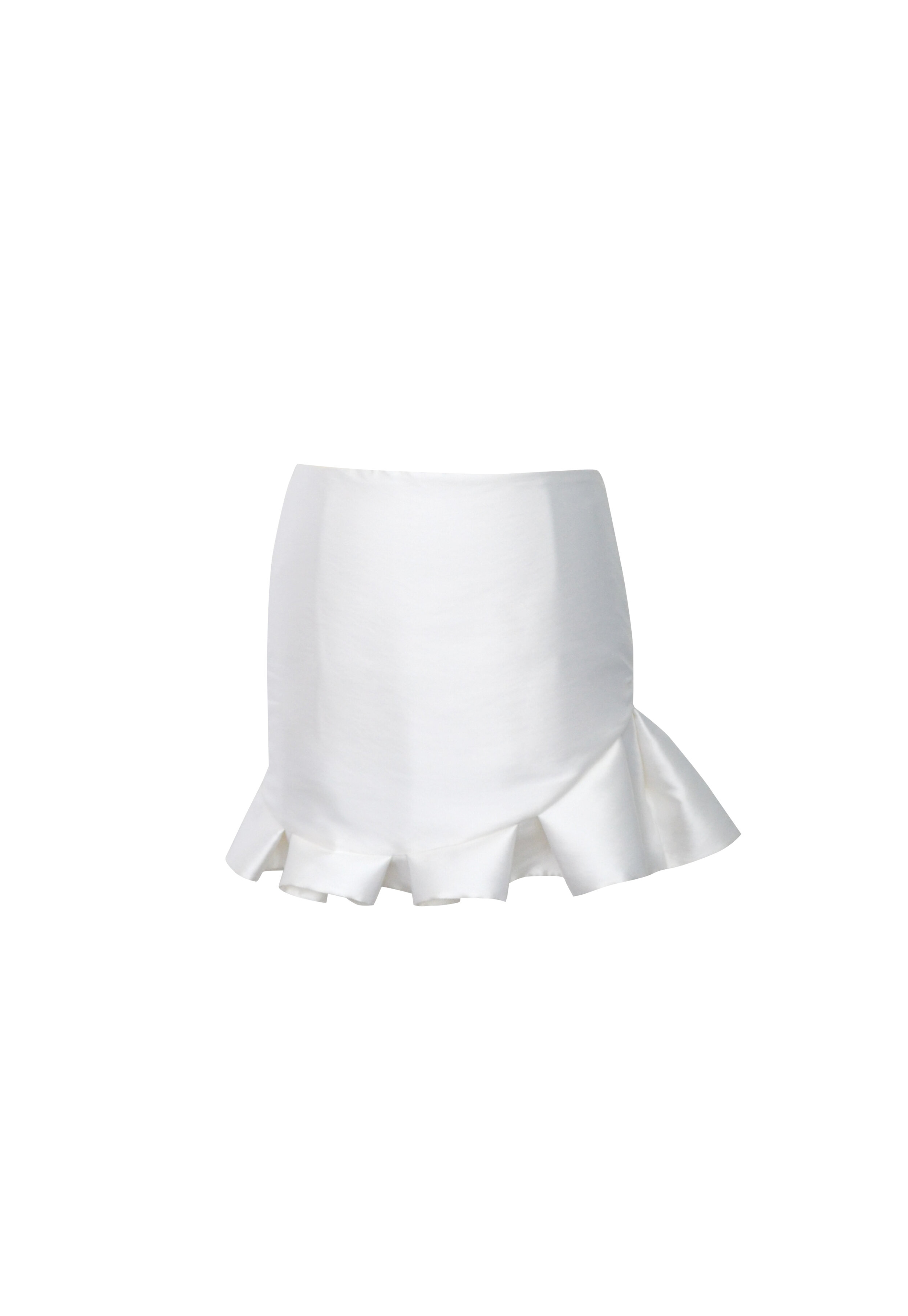 White Mini Skirt with Ruffle Detail