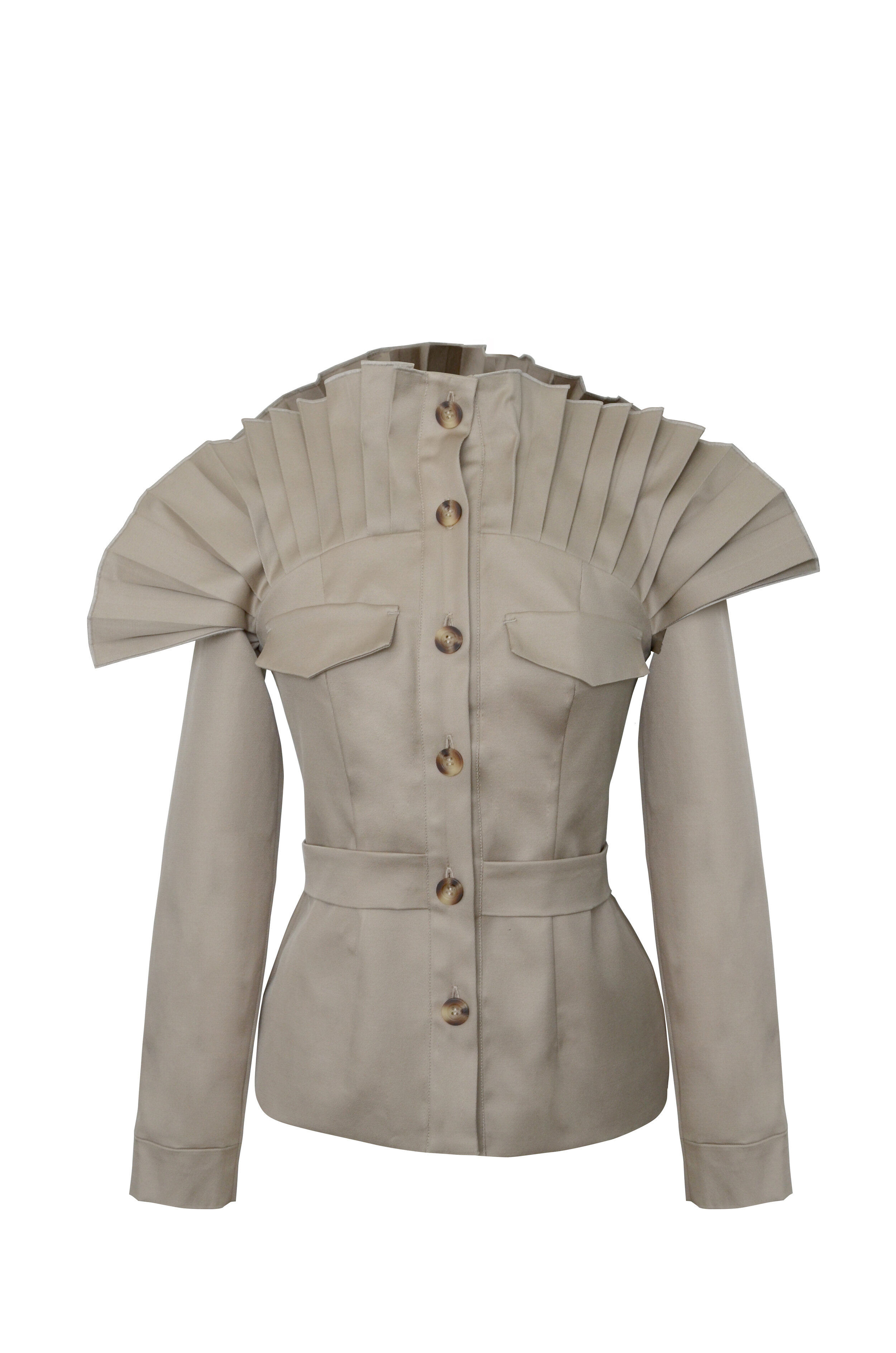 Pleated Shoulder Coat