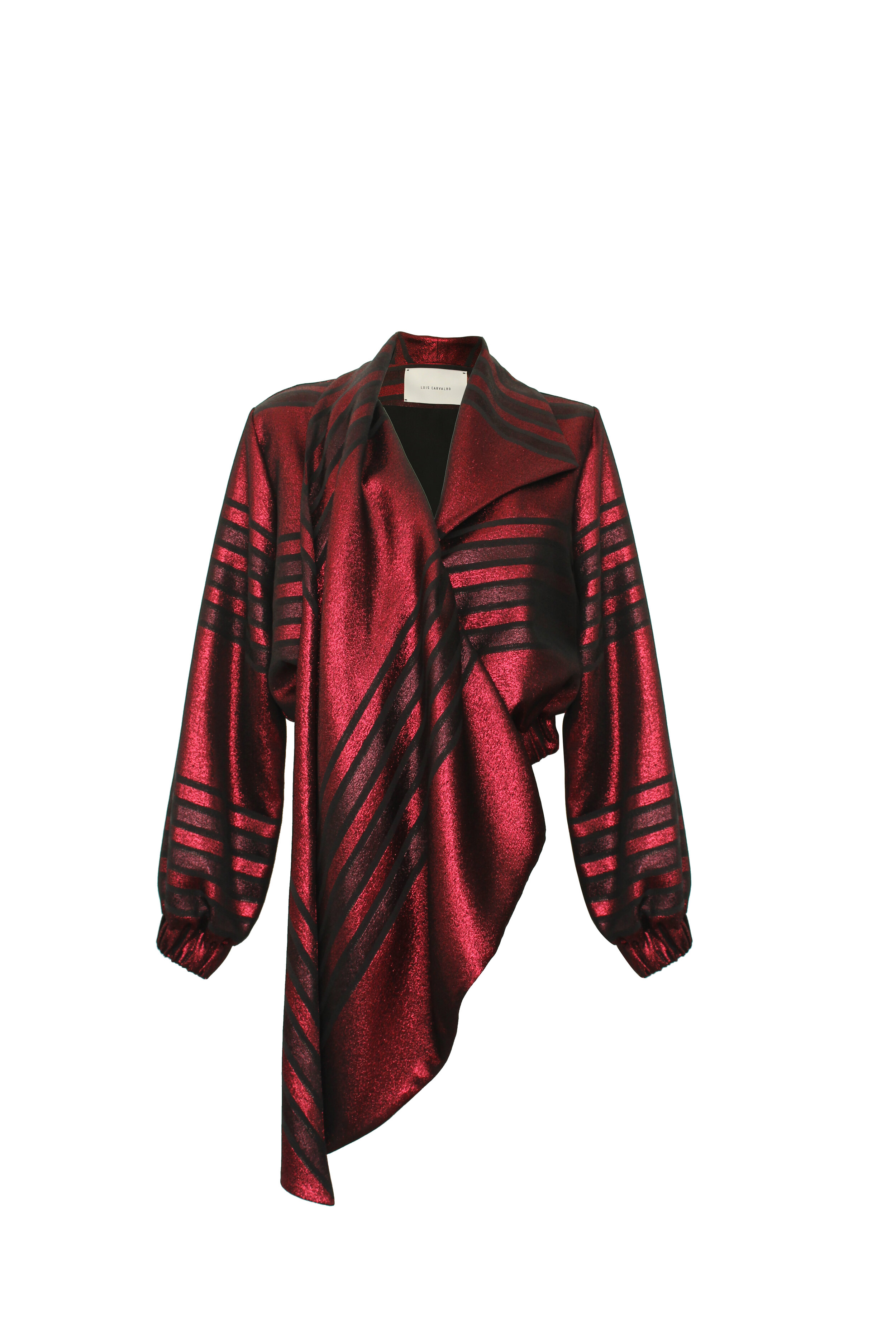 Shiny Red Striped Bomber
