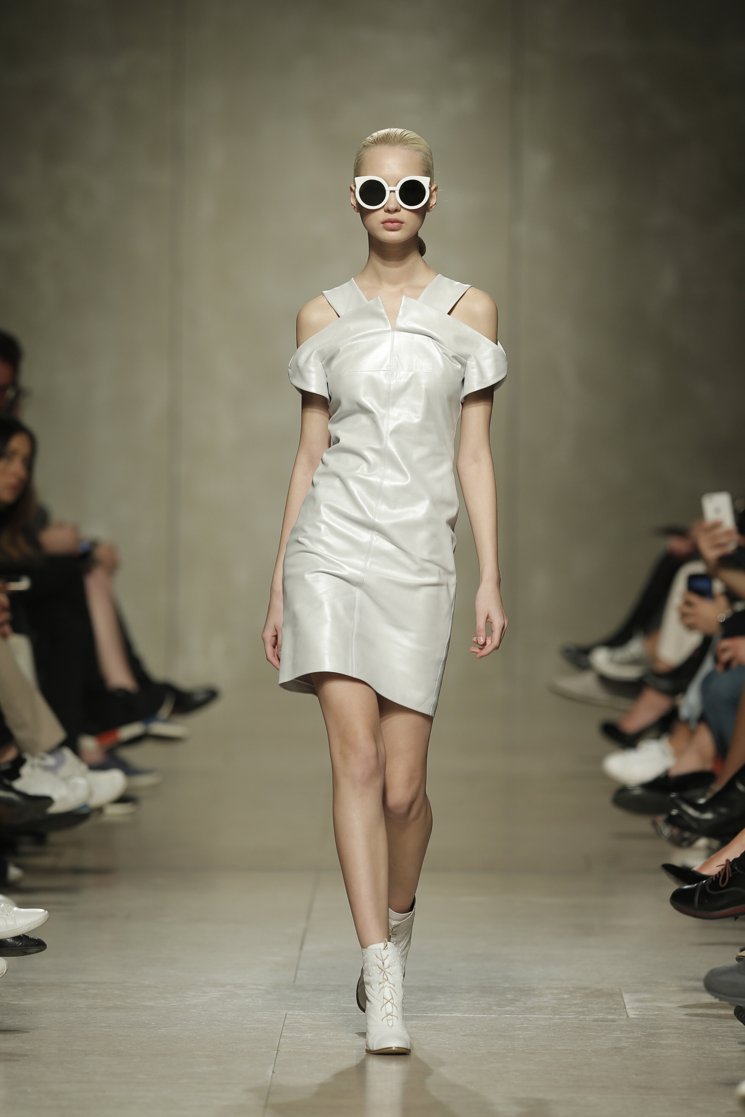 White Short Leather Dress