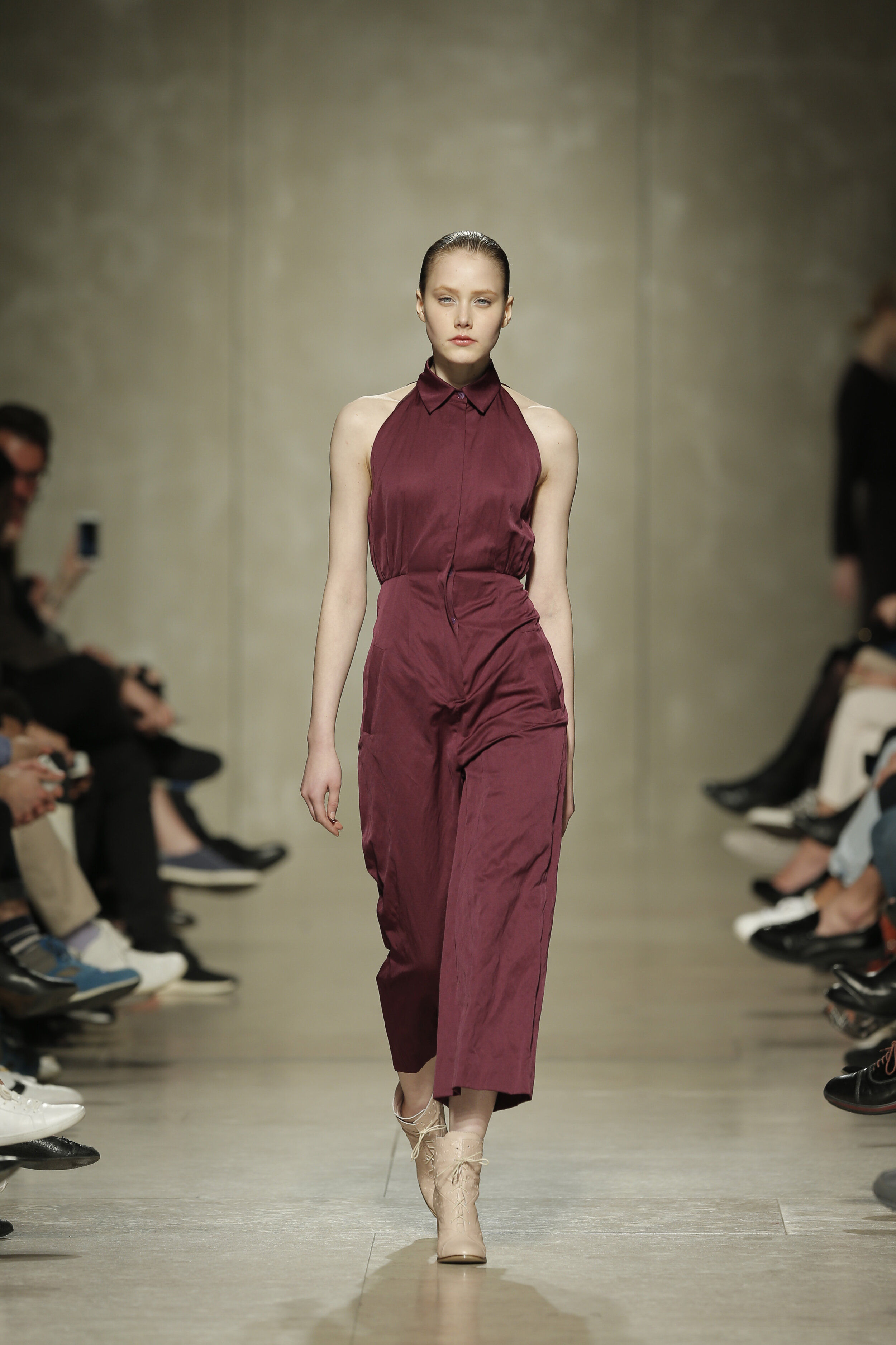 Sleeveless Shirt Culottes Jumpsuit