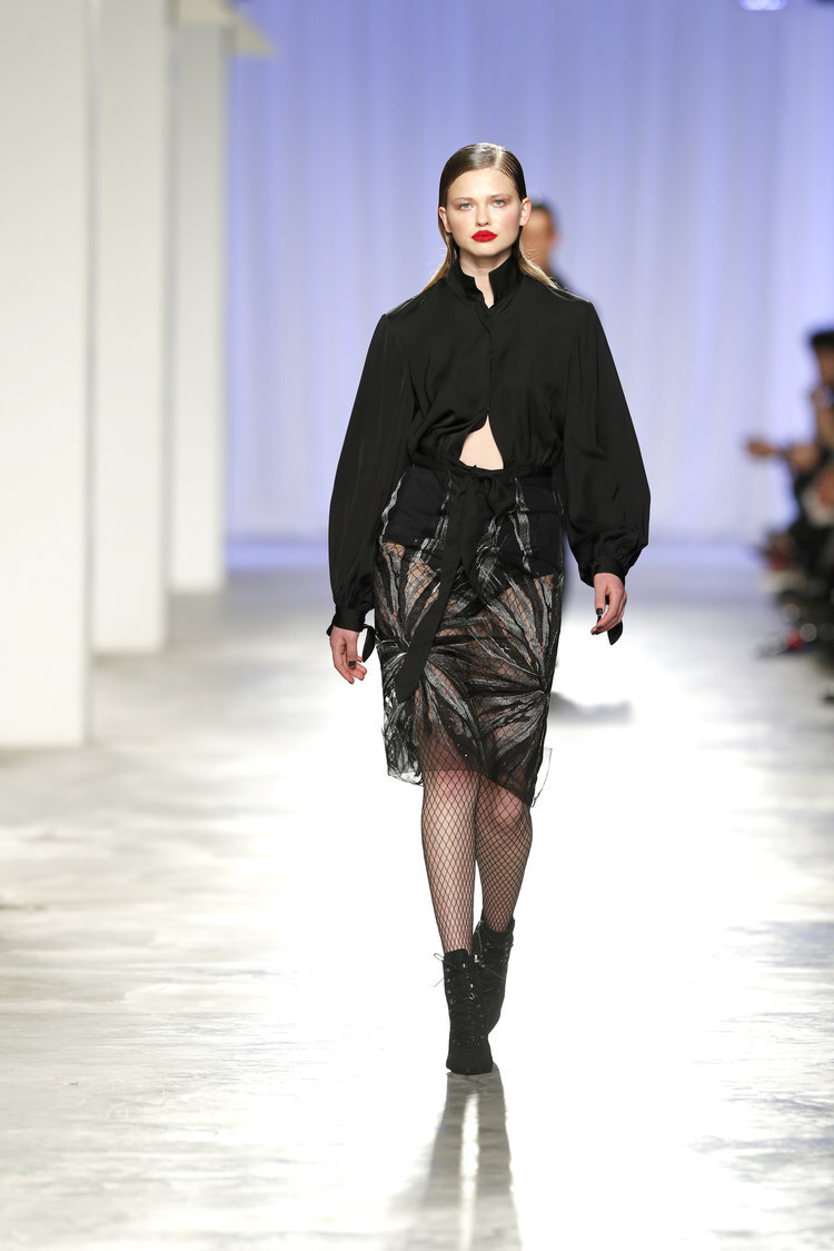 Sheer Skirt with Embroidery Flowers