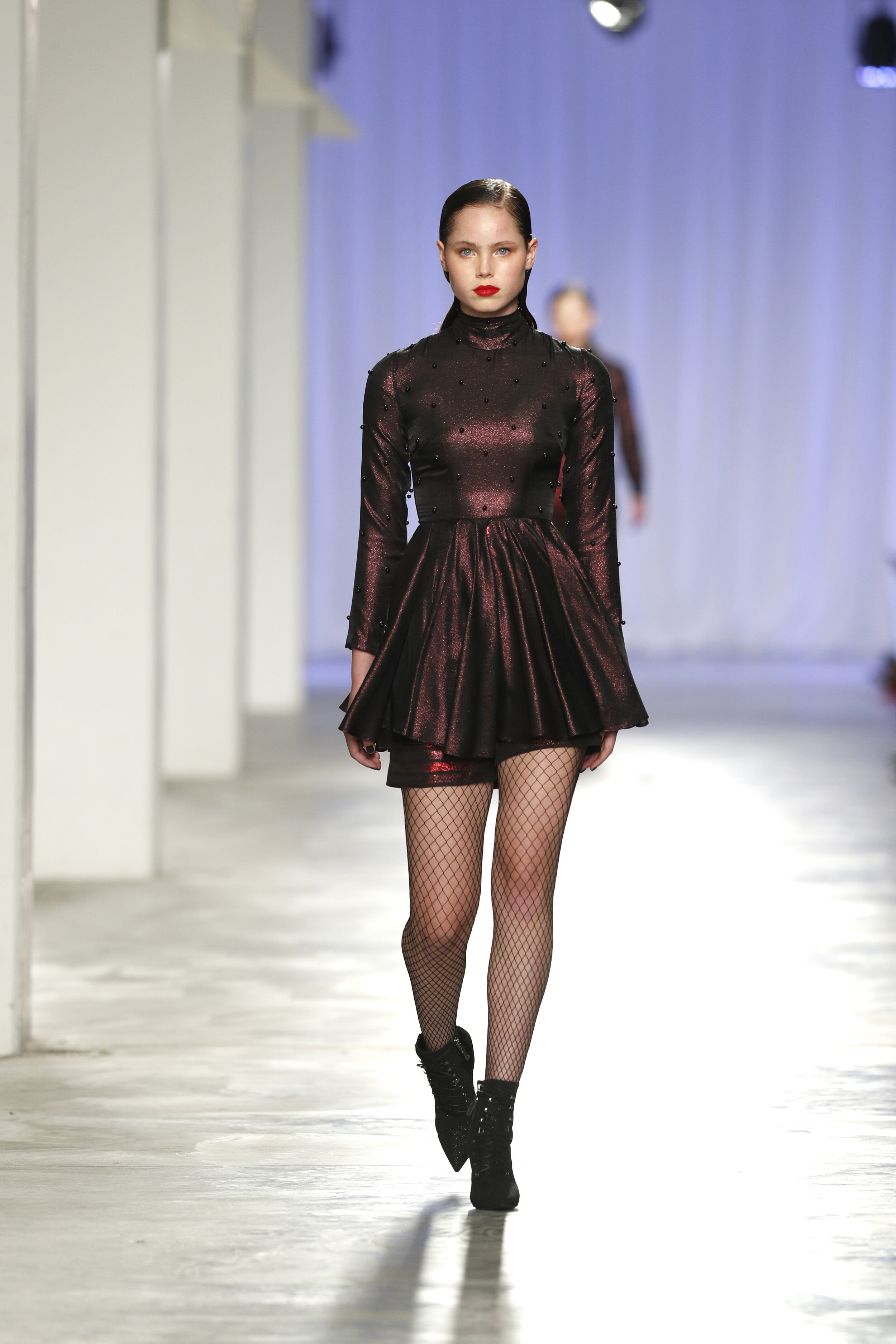 Mixed Fabrics Shiny Jumpsuit