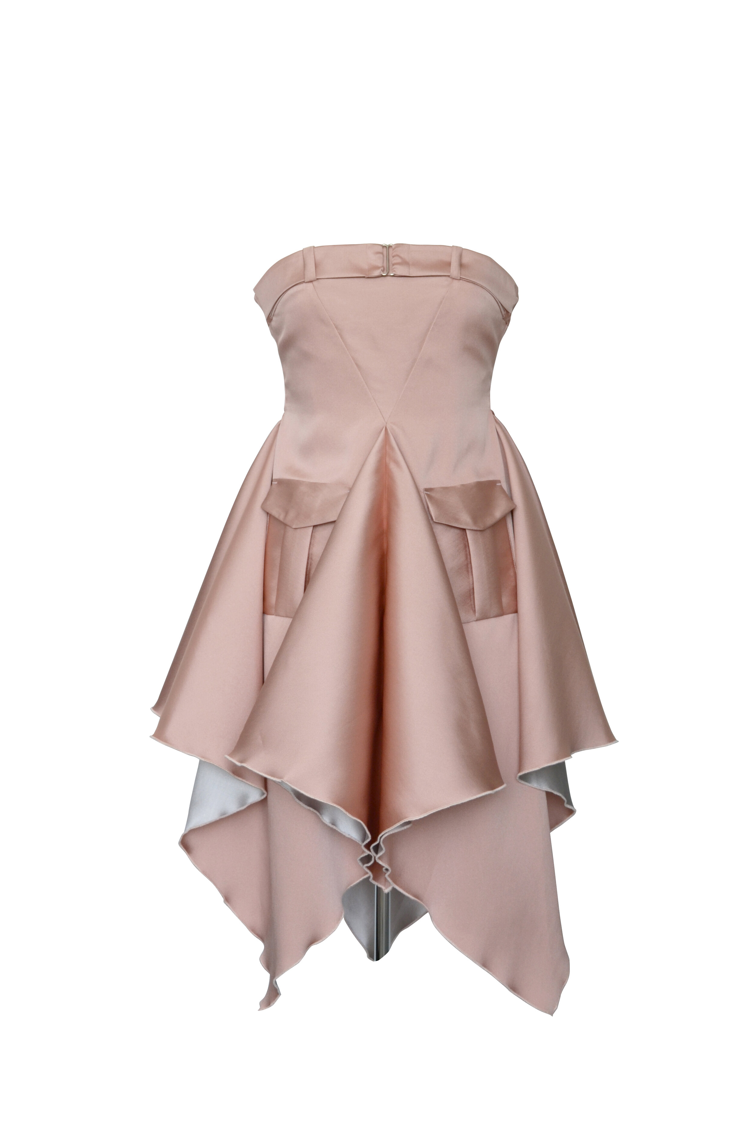 Off Shoulders Pink Dress with Pockets