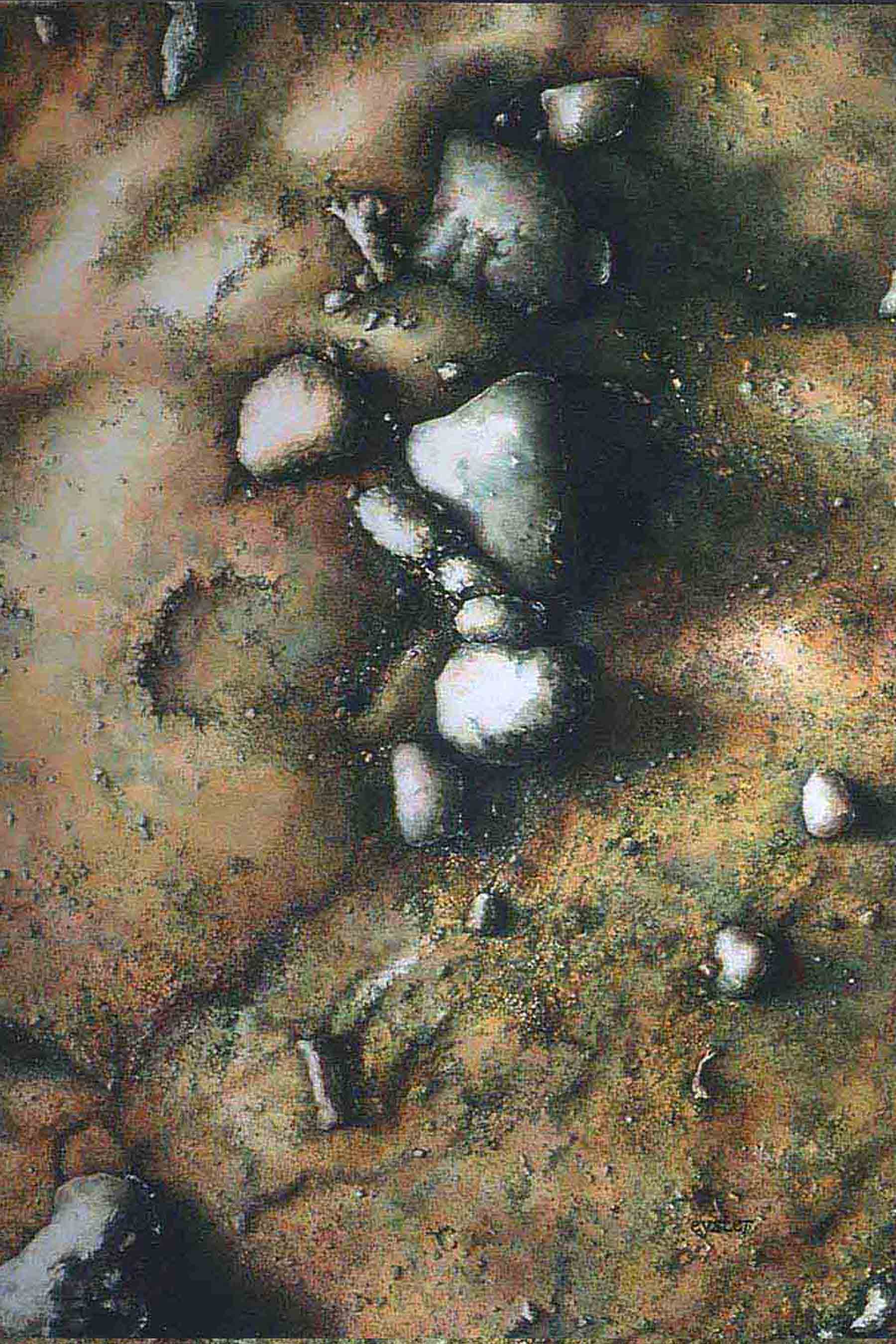 A Checkmate of Stones ||| Drybrush: 30”H x 22”W
