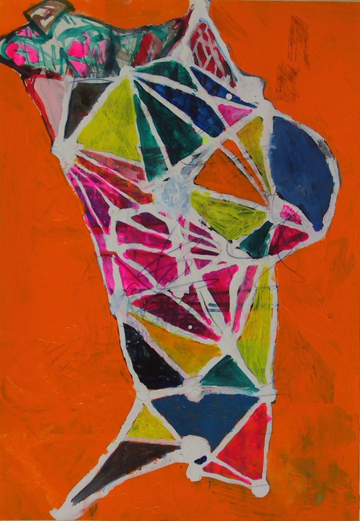 Gambit  2025  mixed media on paper  10 1/4" x 7"