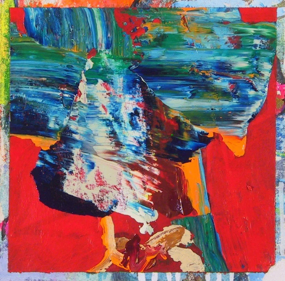 Head  2025  mixed media on paper  4 1/4" x 4 1/4"