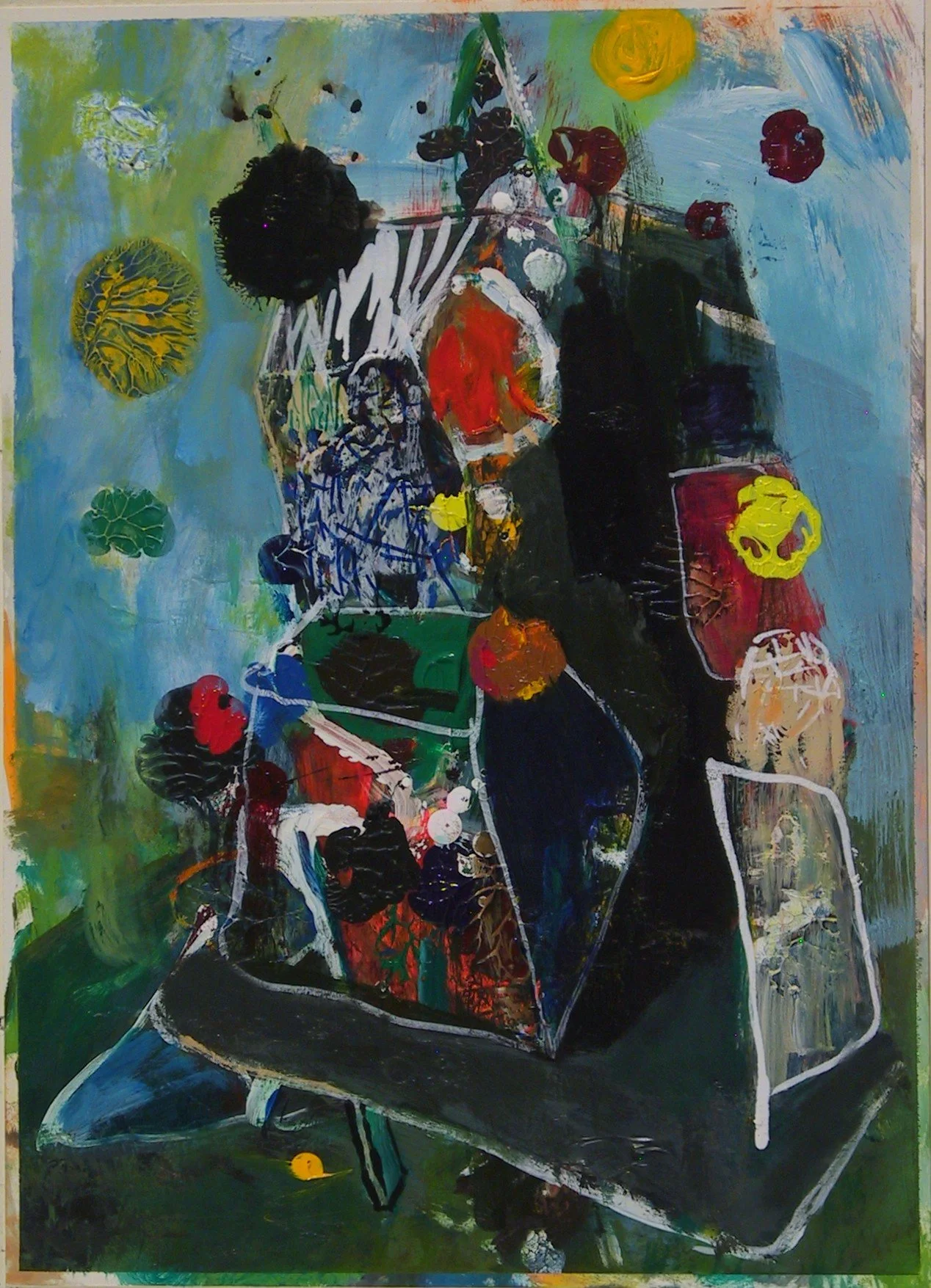 The Redoubt  2026  mixed media on paper  14 1/8" x 10 1/4"
