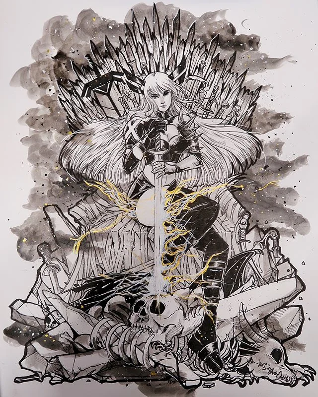 &ldquo;Magik - 19 x 24 commission piece&rdquo; &mdash; haven&rsquo;t done a big one in awhile. It was super fun! :D 😊.
.
.
.
.
.
.
.
#magik #marvel #marvelcomic #marvelcomic #doodle #anime #manga #wip #ink #seattleart #seattleartist #comicart #comic