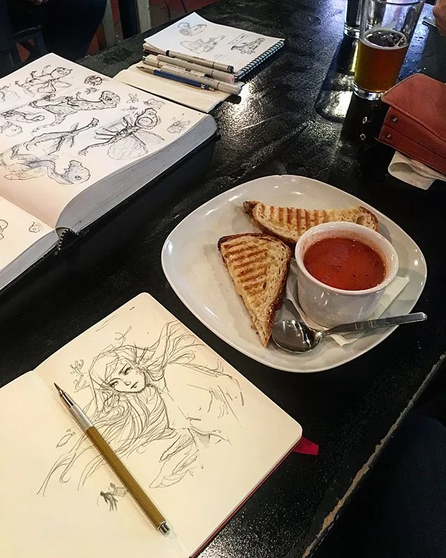 &ldquo;Creative people need other creative people&rdquo; &mdash;- drink and draw &amp; ruining kekai&rsquo;s drawing 😂.
.
.
.
.
.
.
.
.
#drinkndraw #seattle #art #arthelp #artists #seattleartists #artoftheday #artistoninstagram #doodle #wip #sketch 