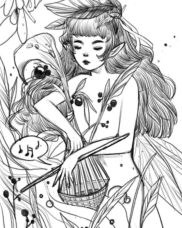 &ldquo;Musical elf&rdquo; &mdash; for Microsoft&rsquo;s monthly challenge. February&rsquo;s topic was &ldquo;music&rdquo; :) #microsoftartist #illustrator #art #doodle #procreate #seattleartist #seattleartists #seattleart#wip #processart #ink #digita