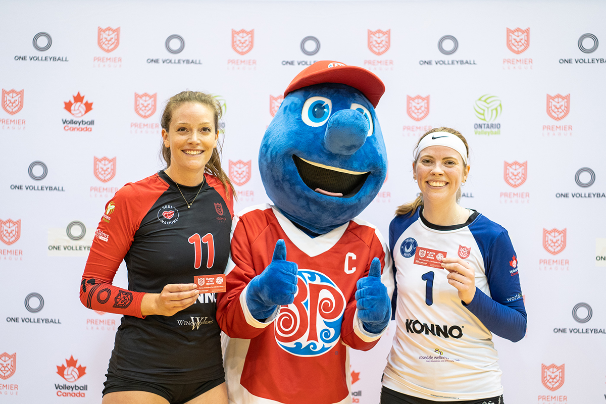 Premier Cup Finals MVP’s pose with Lionel from Boston Pizza with their Player of the Game pizza cards - sample sponsor activation