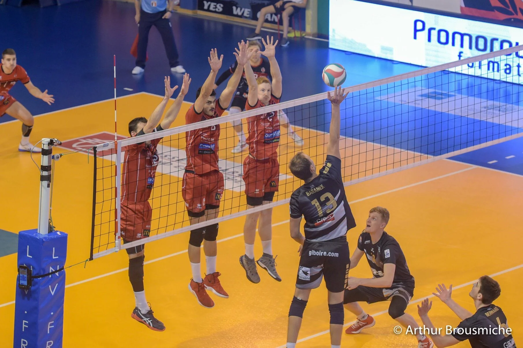 Keith West (far right) triple block