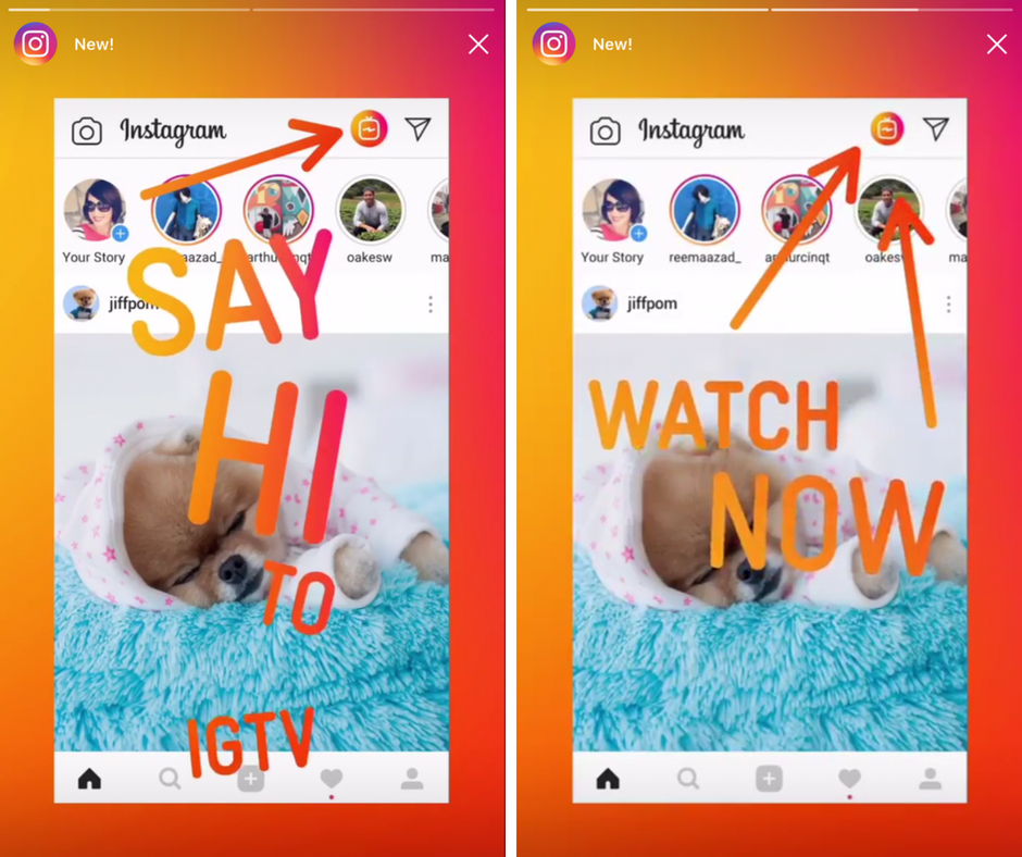 Where IGTV is located in the Instagram app.