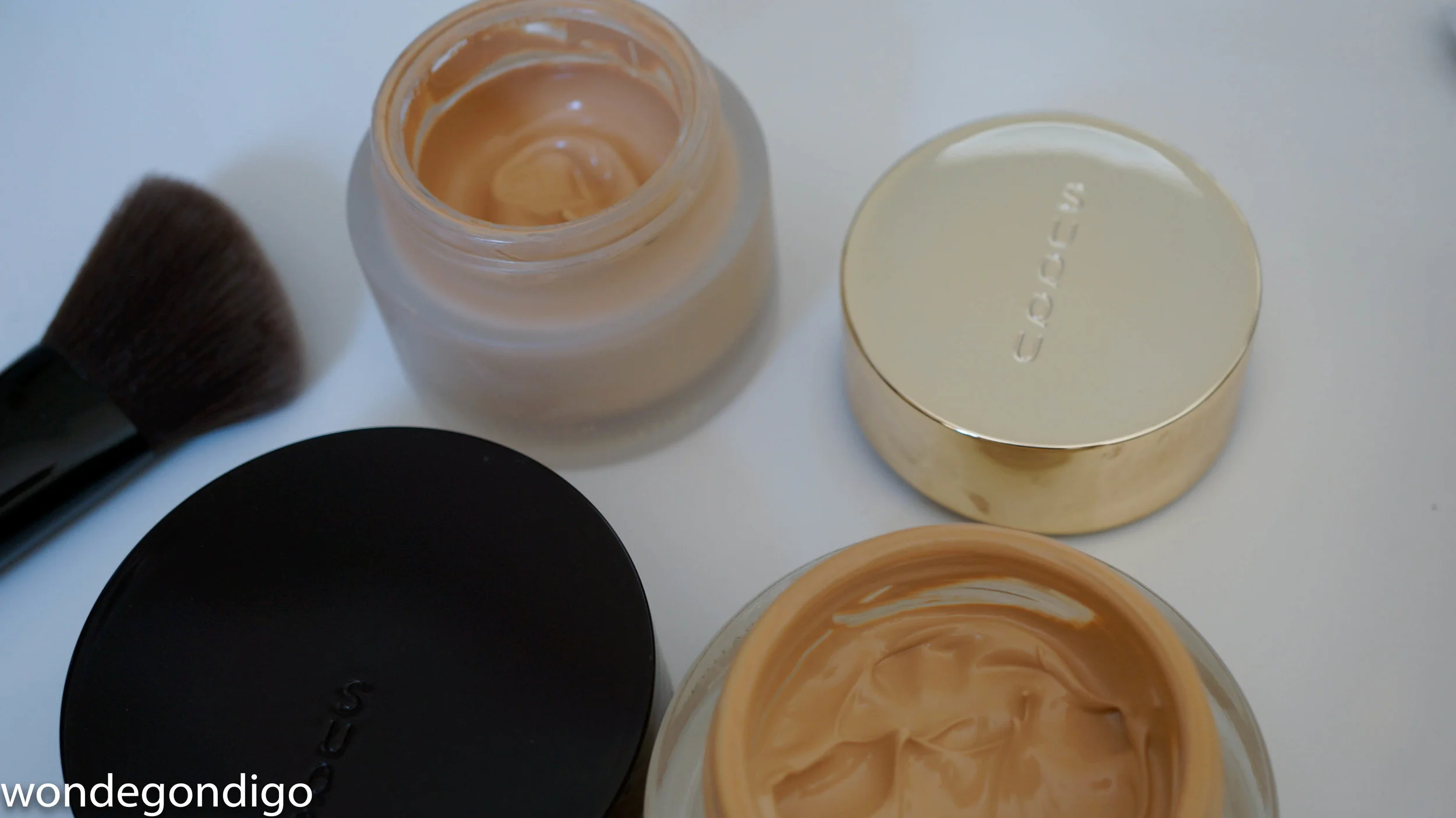 Extra Rich Cream Foundation on top; original Cream Foundation on bottom